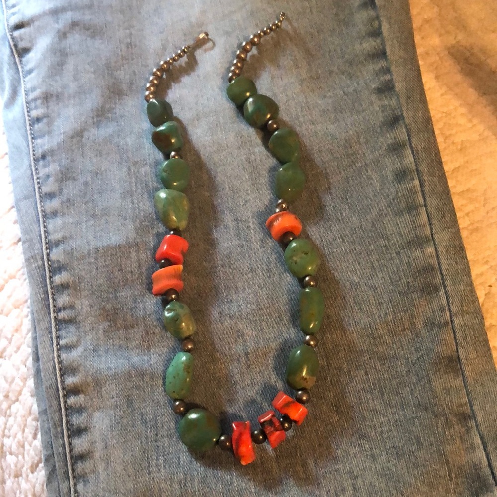 Turquoise & Red Coral necklace